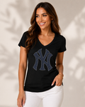 Yankee Rhinestone V-Neck T-Shirt